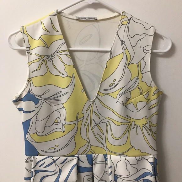 ZARA TROPICAL FLORAL PRINT DRESS - Picture 3 of 9